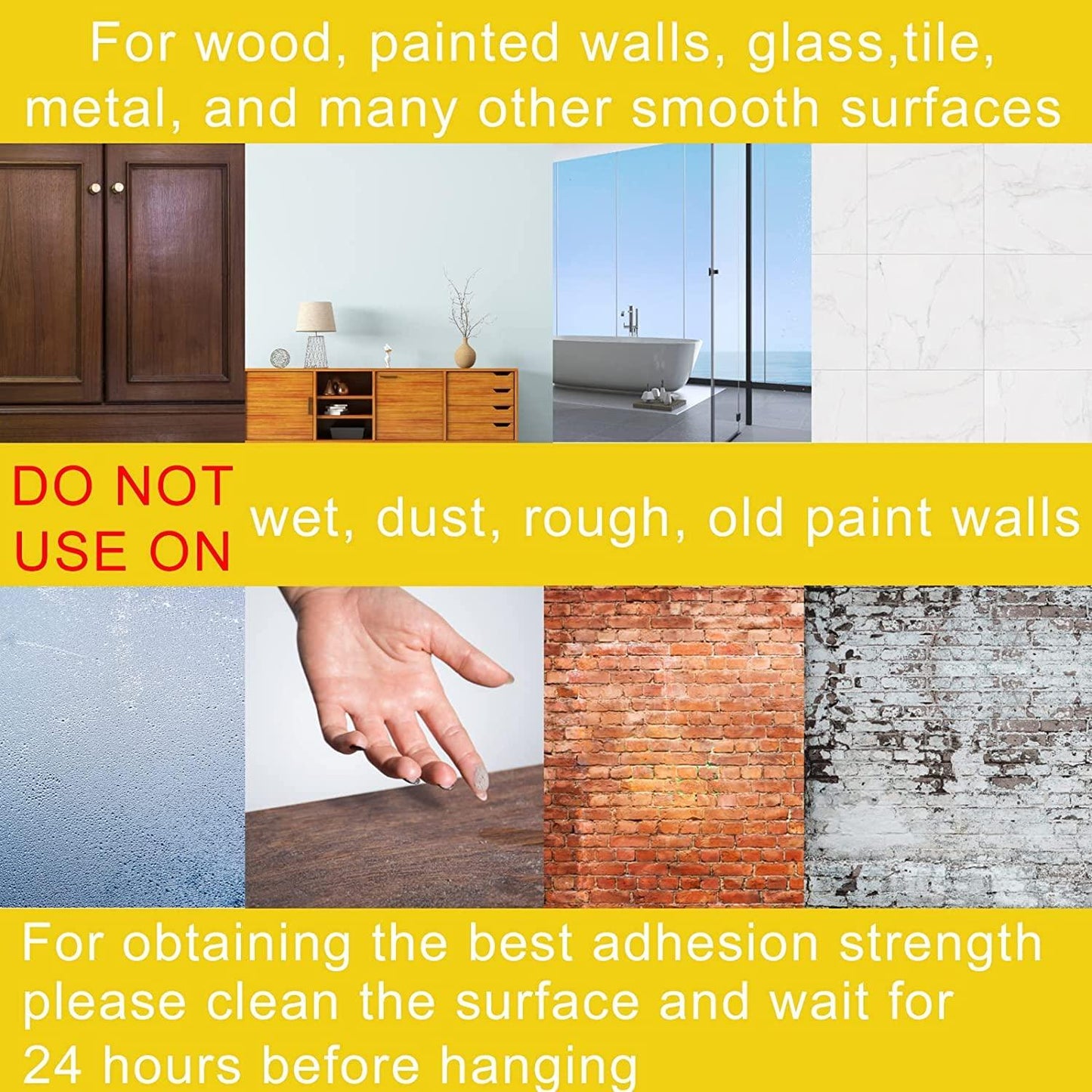 Adhesive Wall Screws Hanging Nails, No-Drilling | Waterproof | Screw Free Stickers for Hanging (10 Pcs)