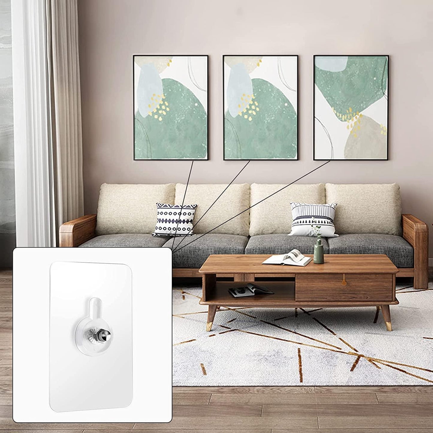 Adhesive Wall Screws Hanging Nails, No-Drilling | Waterproof | Screw Free Stickers for Hanging (10 Pcs)