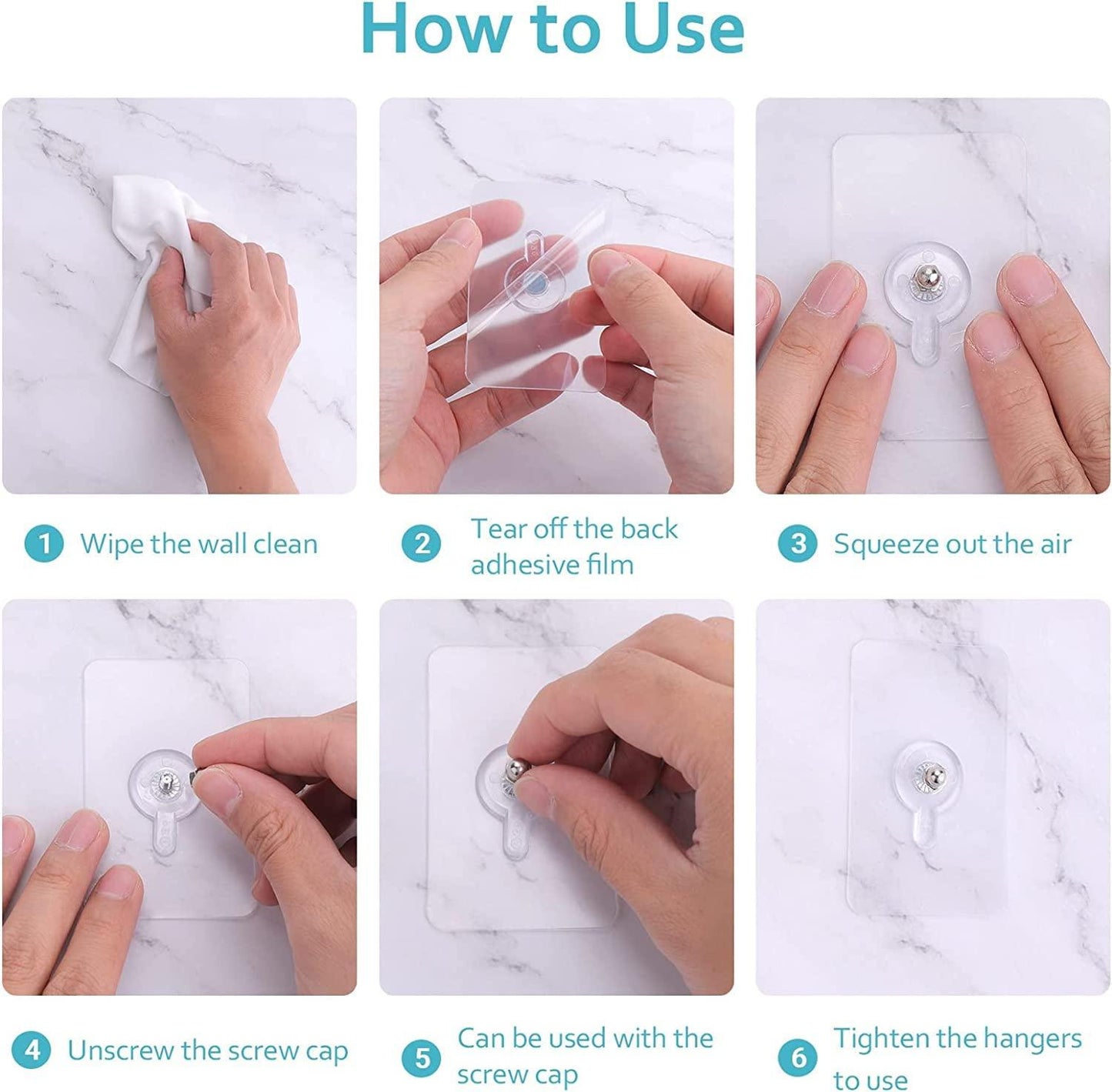 Adhesive Wall Screws Hanging Nails, No-Drilling | Waterproof | Screw Free Stickers for Hanging (10 Pcs)