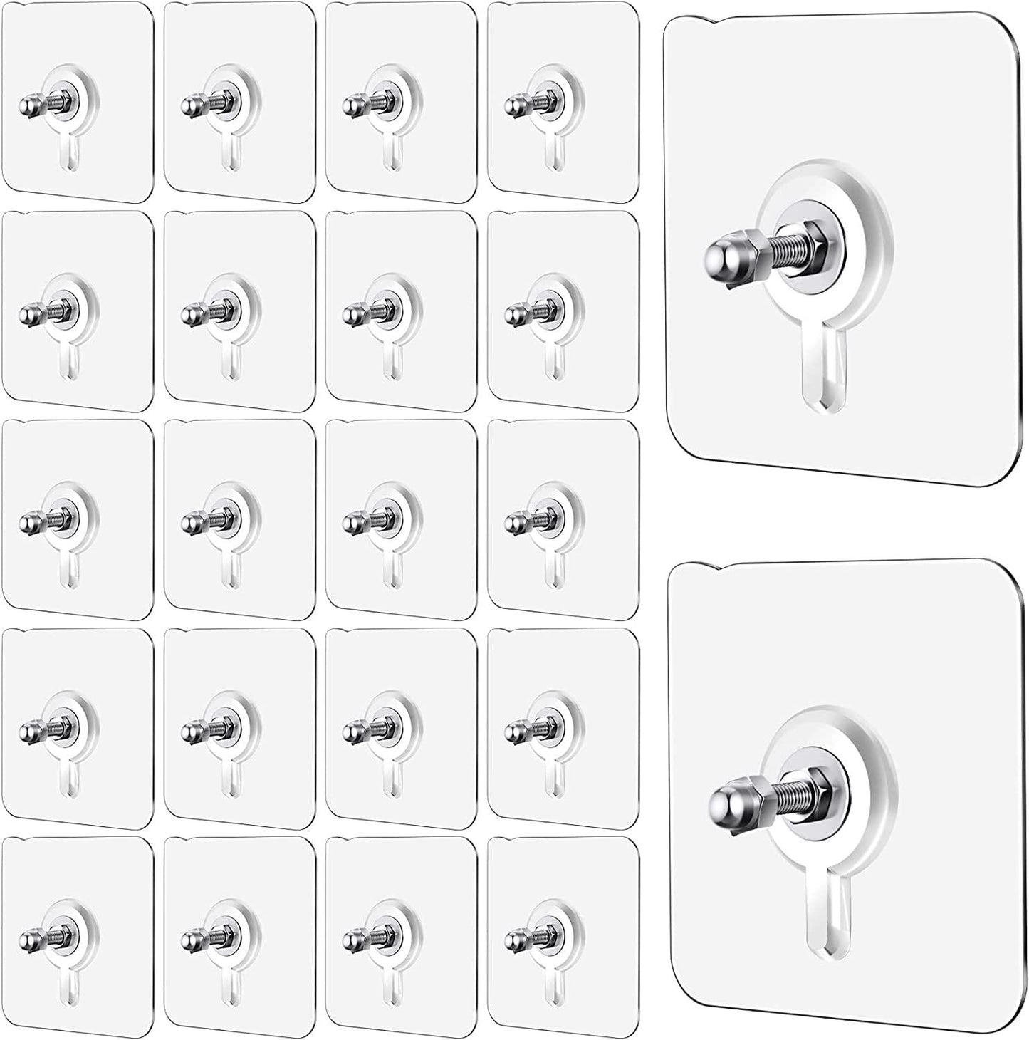 Adhesive Wall Screws Hanging Nails, No-Drilling | Waterproof | Screw Free Stickers for Hanging (10 Pcs)