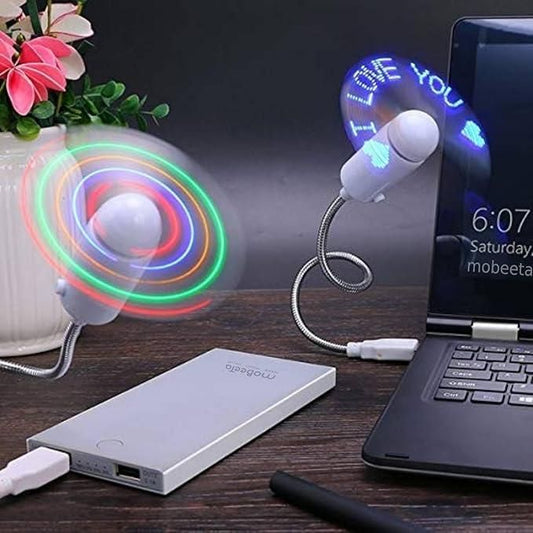USB LED Fan with Programmable Customized Message