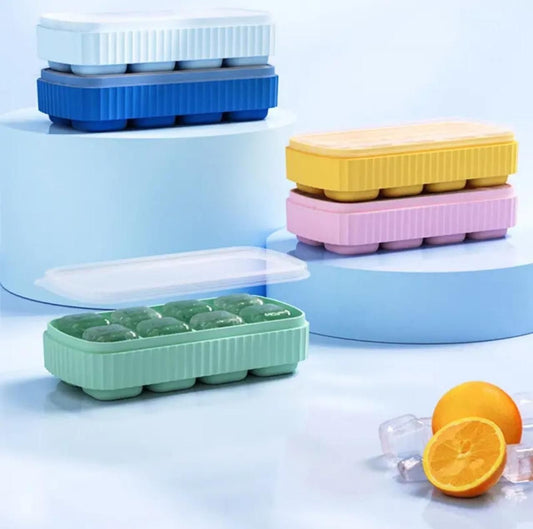 Compact Silicone Ice Cube Mold with Secure Lid