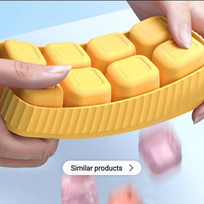 Compact Silicone Ice Cube Mold with Secure Lid