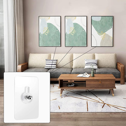 Adhesive Wall Screws Hanging Nails, No-Drilling | Waterproof | Screw Free Stickers for Hanging (10 Pcs)
