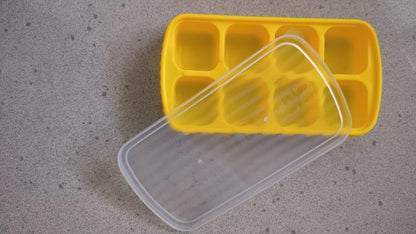 Compact Silicone Ice Cube Mold with Secure Lid